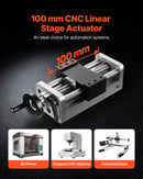 VEVOR lineārās kustības galda aktuators, efektīvais gājiens 100 mm, lodveida skrūves CNC lineārās kustības vadotne ar dubulto optisko asi, C7 augstas precizitātes klase, gultņu slīdošais bloks ar manuālu rokas ratu, X Y Z asīm