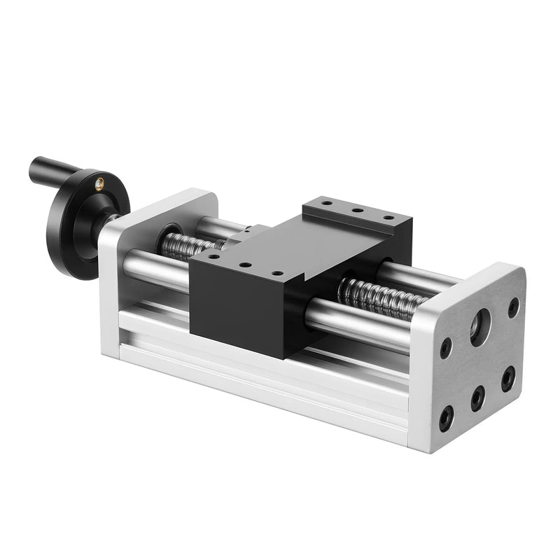 VEVOR lineārās kustības galda aktuators, efektīvais gājiens 100 mm, lodveida skrūves CNC lineārās kustības vadotne ar dubulto optisko asi, C7 augstas precizitātes klase, gultņu slīdošais bloks ar manuālu rokas ratu, X Y Z asīm
