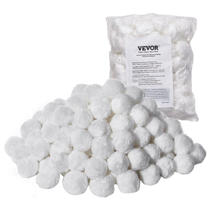 VEVOR baseina filtra bumbiņas smilšu filtriem, 0,7 kg, atkārtoti lietojamas poliestera šķiedras filtra bumbiņas ar mazgāšanas maisu, peldbaseiniem, virszemes baseiniem un akvārijiem