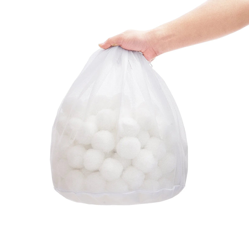 VEVOR baseina filtra bumbiņas smilšu filtriem, 1,6 kg, atkārtoti lietojamas poliestera šķiedras filtra bumbiņas ar mazgāšanas maisu, peldbaseiniem, virszemes baseiniem un akvārijiem