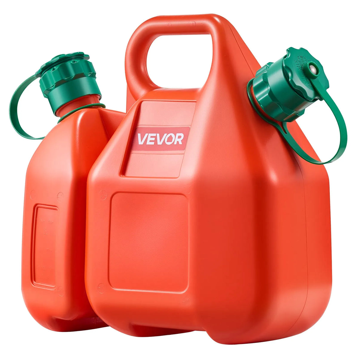 VEVOR degvielas kanna 6 l ar izliešanas snīpi un papildu eļļas kannu 1,9 l, maks. plūsma 5,5 l/min, hermētiska plakana pārnēsājama šķidruma kanna automašīnām, motocikliem, ATV un UTV