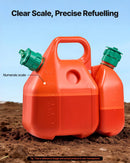VEVOR degvielas kanna 6 l ar izliešanas snīpi un papildu eļļas kannu 1,9 l, maks. plūsma 5,5 l/min, hermētiska plakana pārnēsājama šķidruma kanna automašīnām, motocikliem, ATV un UTV