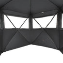 Jahipesa 6-7 inimesele koos kandekotiga, kaasaskantav kamuflaaž telk, tugevdatud vastupidav peidik, vaikse tõmblukuga ukse ja akna disainiga, sobib hirve- ja kalkunijahiks.