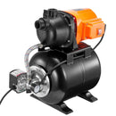 VEVOR virszemes ūdens sūknis ar spiedtvertni 745 W (1 ZS), 63 l/min, pacēlums 50 m, spiediena slēdzis 1,4–2,8 bar, termoplastiska sūkņa galva, piemērots mājas, dārza un zāliena laistīšanai