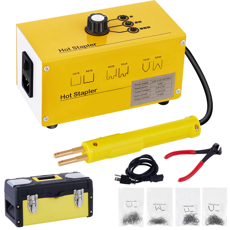 VEVOR 220 V plastikeevitaja koos kuuma klammerdajaga ja 600 klambriga, 3 kuumutusrežiimi, plastide remondikomplektiga