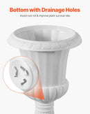 VEVOR plastmasas urnas tipa puķu podi 25 × 42 cm, 2 gab., klasiskie balti puķu podi iekštelpām un ārtelpām, dekoratīvi podi dārzam, balkonam, terasei, mājas ieejai, kāzām un pasākumiem