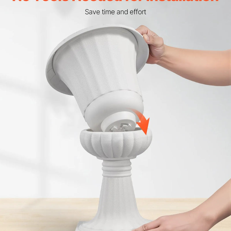 VEVOR plastmasas urnas tipa puķu podi 25 × 42 cm, 2 gab., klasiskie balti puķu podi iekštelpām un ārtelpām, dekoratīvi podi dārzam, balkonam, terasei, mājas ieejai, kāzām un pasākumiem