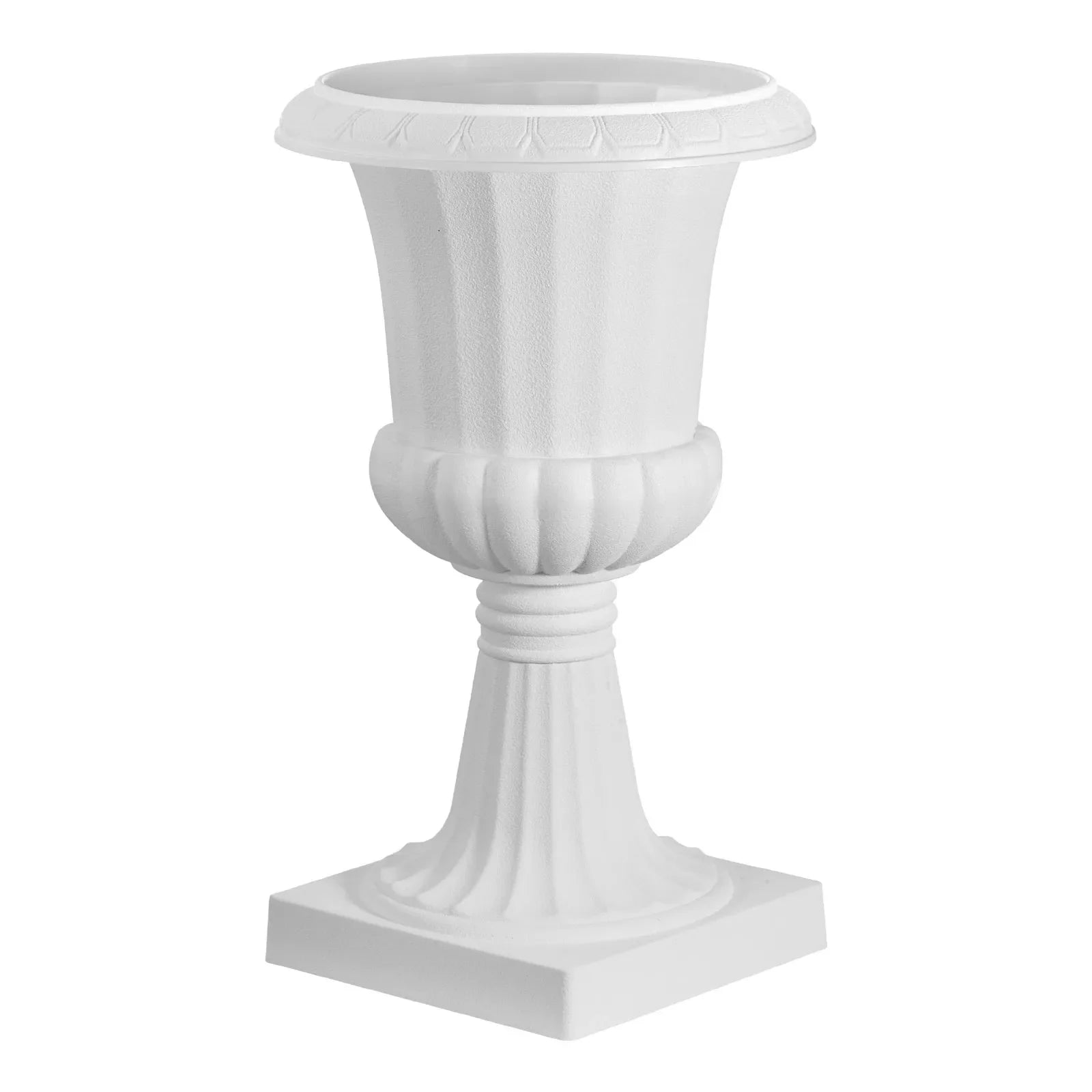 VEVOR plastmasas urnas tipa puķu podi 25 × 42 cm, 2 gab., klasiskie balti puķu podi iekštelpām un ārtelpām, dekoratīvi podi dārzam, balkonam, terasei, mājas ieejai, kāzām un pasākumiem