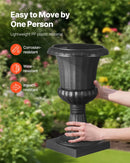 VEVOR plastmasas urnas tipa puķu podi 25 × 42 cm, 2 gab., klasiskie melni puķu podi iekštelpām un ārtelpām, dekoratīvi podi dārzam, balkonam, terasei, mājas ieejai, kāzām un pasākumiem