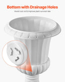 VEVOR plastmasas urnas tipa puķu podi 40 × 67 cm, 2 gab., klasiskie balti puķu podi iekštelpām un ārtelpām, dekoratīvi podi dārzam, balkonam, terasei, mājas ieejai, kāzām un pasākumiem