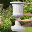 VEVOR plastmasas urnas tipa puķu podi 40 × 67 cm, 2 gab., klasiskie balti puķu podi iekštelpām un ārtelpām, dekoratīvi podi dārzam, balkonam, terasei, mājas ieejai, kāzām un pasākumiem