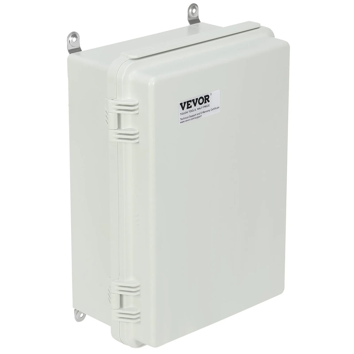 VEVOR āra elektrības sadales kārba 430 × 330 × 180 mm, ABS plastmasas elektriskā aizsargkārba ar eņģu vāku un nerūsējošā tērauda aizdari, IP67 putekļu un ūdensizturīga, paredzēta āra elektroinstalācijas projektiem