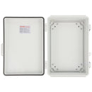VEVOR āra elektrības sadales kārba 430 × 330 × 180 mm, ABS plastmasas elektriskā aizsargkārba ar eņģu vāku un nerūsējošā tērauda aizdari, IP67 putekļu un ūdensizturīga, paredzēta āra elektroinstalācijas projektiem