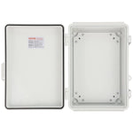 VEVOR āra elektrības sadales kārba 430 × 330 × 180 mm, ABS plastmasas elektriskā aizsargkārba ar eņģu vāku un nerūsējošā tērauda aizdari, IP67 putekļu un ūdensizturīga, paredzēta āra elektroinstalācijas projektiem