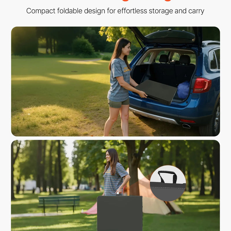 Saliekamais galds, 183 cm, izturīgs pārnēsājams plastmasas taisnstūra galds ar rokturi, piemērots lietošanai telpās un ārā – svinībām, ēdienreizēm, kāzām, pasākumiem, piknikiem, kempingam, melns