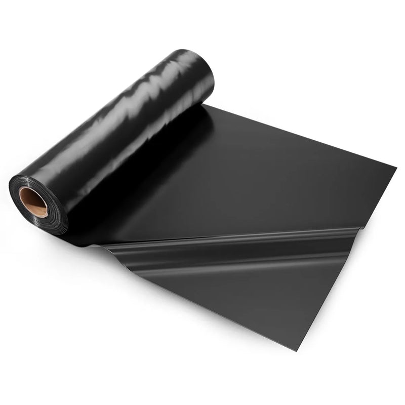 VEVOR 0,25 mm bieza plastmasas plēve 3,05 x 30,48 m, pastiprināts polietilēna pārklājums, aizsargplēve krāsošanai, tvaika barjera pagrīdes telpām, daudzfunkcionāla, melna