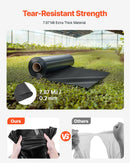 VEVOR 0,25 mm bieza plastmasas plēve 3,05 x 30,48 m, pastiprināts polietilēna pārklājums, aizsargplēve krāsošanai, tvaika barjera pagrīdes telpām, daudzfunkcionāla, melna