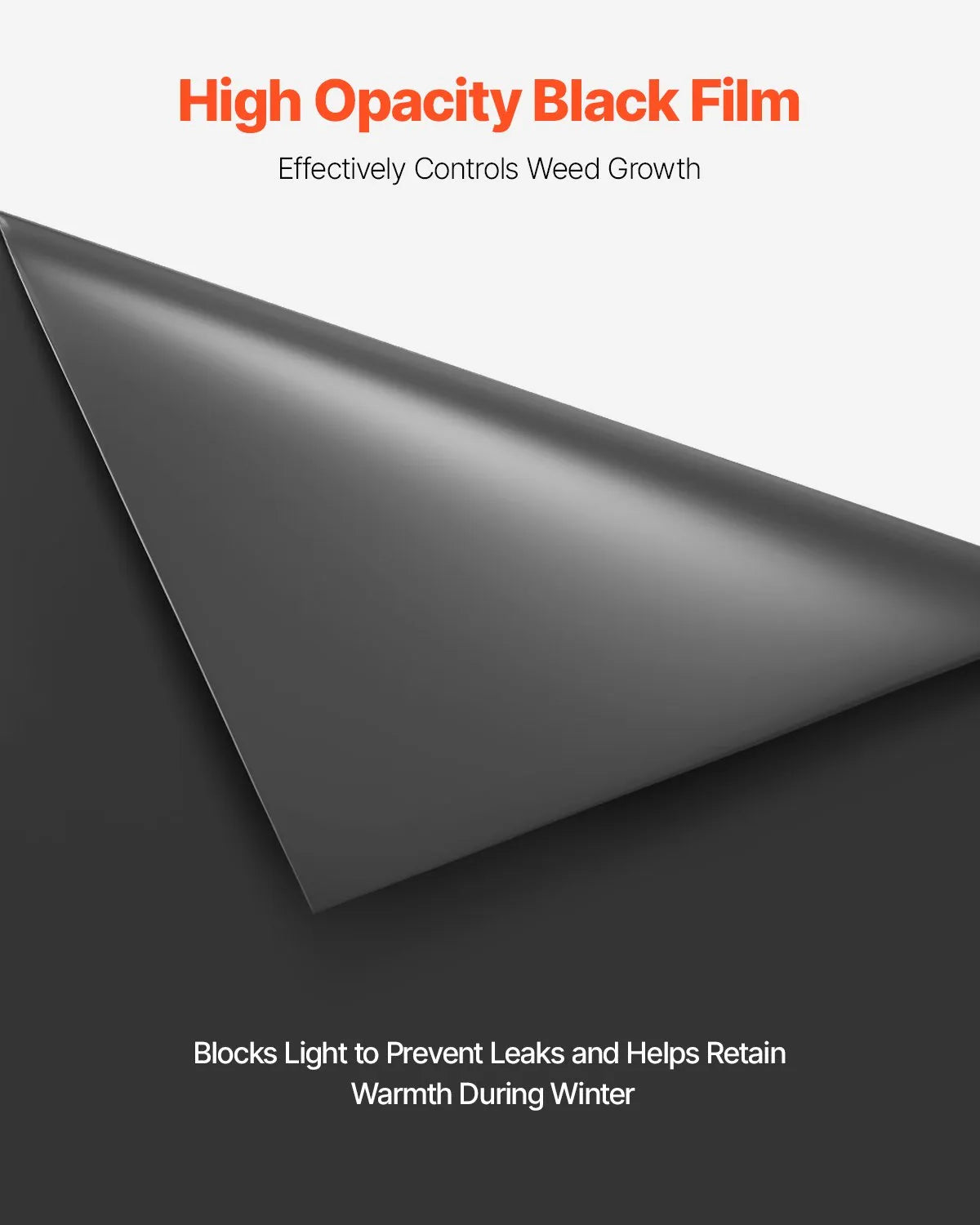 VEVOR 0,25 mm bieza plastmasas plēve 3,05 x 30,48 m, pastiprināts polietilēna pārklājums, aizsargplēve krāsošanai, tvaika barjera pagrīdes telpām, daudzfunkcionāla, melna