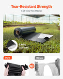 VEVOR 3,05 x 30,48 m plastmasas plēve 0,15 mm bieza, pastiprināts polietilēna pārklājums, krāsošanas aizsargplēve un pagrīdes tvaika barjera, melnbalta divpusēja, daudzfunkcionāla