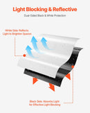 VEVOR 3,05 x 30,48 m plastmasas plēve 0,15 mm bieza, pastiprināts polietilēna pārklājums, krāsošanas aizsargplēve un pagrīdes tvaika barjera, melnbalta divpusēja, daudzfunkcionāla