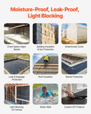 VEVOR 0,35 mm bieza plastmasas plēve 3,05 x 30,48 m, pastiprināts polietilēna pārklājums, krāsošanas aizsargplēve un pagrīdes tvaika barjera, melnbalta divpusēja, daudzfunkcionāla