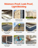 VEVOR 0,2 mm plastmasas plēve, 1,98 x 50 m pagrīdes tvaika barjera, izturīgs dārza polietilēna plēves rullis, daudzfunkcionāla būvniecības plēve, krāsošanas aizsargplēve saimniecībai, pelēka