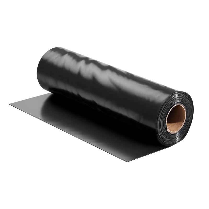 VEVOR 0,25 mm izturīga plastmasas plēve 6,1 x 30,5 m, bieza plastmasas plēves rullis, krāsošanas aizsargplēve, polietilēna pārklājums pagrīdes tvaika barjerai, daudzfunkcionāla, melna
