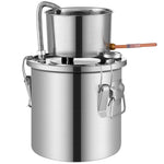 11.4L stainless steel still with built-in thermometer on lid and water circulation pump, suitable for alcohol distillation