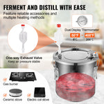 11.4L stainless steel still with built-in thermometer on lid and water circulation pump, suitable for alcohol distillation