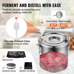 11.4L still with built-in thermometer on the lid and 8W water circulation pump, this still can be used for distilling fruit wines, brandy, vodka, whisky, ethanol, water and essential oils.