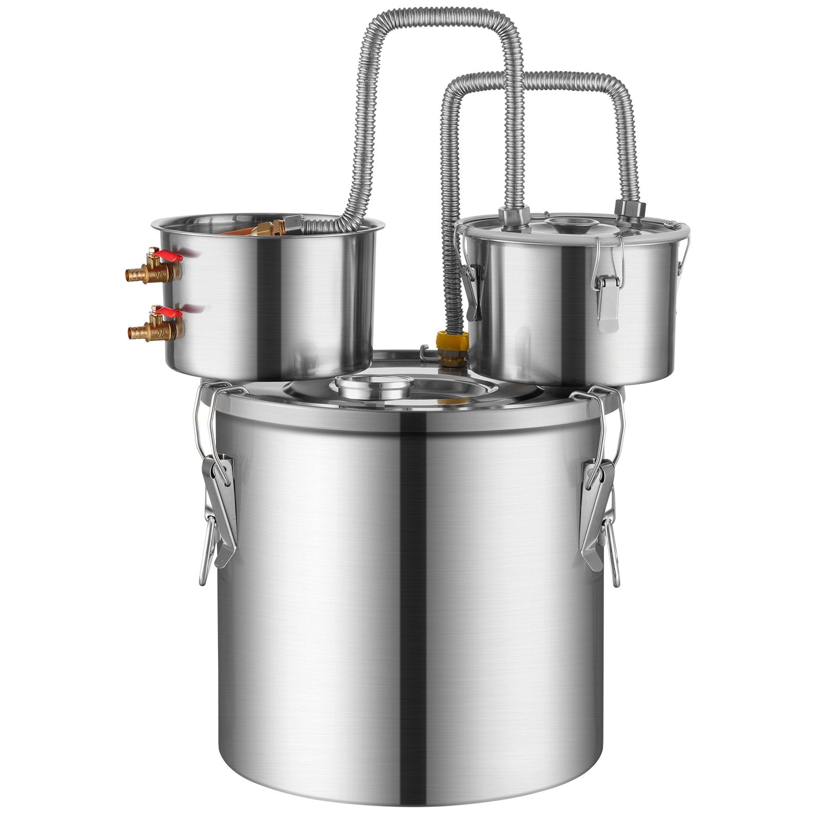 19L still with built-in thermometer on the lid and 8W water circulation pump, this still can be used for distillation of fruit wines, brandy, vodka, whisky, ethanol, water and essential oils.