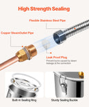 19L divu kondensatoru nerūsējošā tērauda destilācijas aparāts ar iebūvētu termometru uz vāka un ūdens cirkulācijas sūkni, piemērots alkohola destilācijai