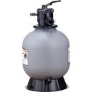 VEVOR baseina smilšu filtrs 48 cm, plūsma līdz 10,2 m³/h, virszemes un zemē ieraktiem baseiniem, 7-pozīciju daudzportu vārsts (filtrēšana, skalošana, atskalošana, recirkulācija, novade, ziema, slēgts)