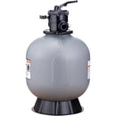VEVOR baseina smilšu filtrācijas sistēma 55,9 cm, plūsma līdz 12,5 m³/h, virszemes un zemē ieraktiem baseiniem, 7-pozīciju daudzportu vārsts (filtrēšana, pretmazgāšana, skalošana, recirkulācija, novade, ziemas režīms, slēgts)