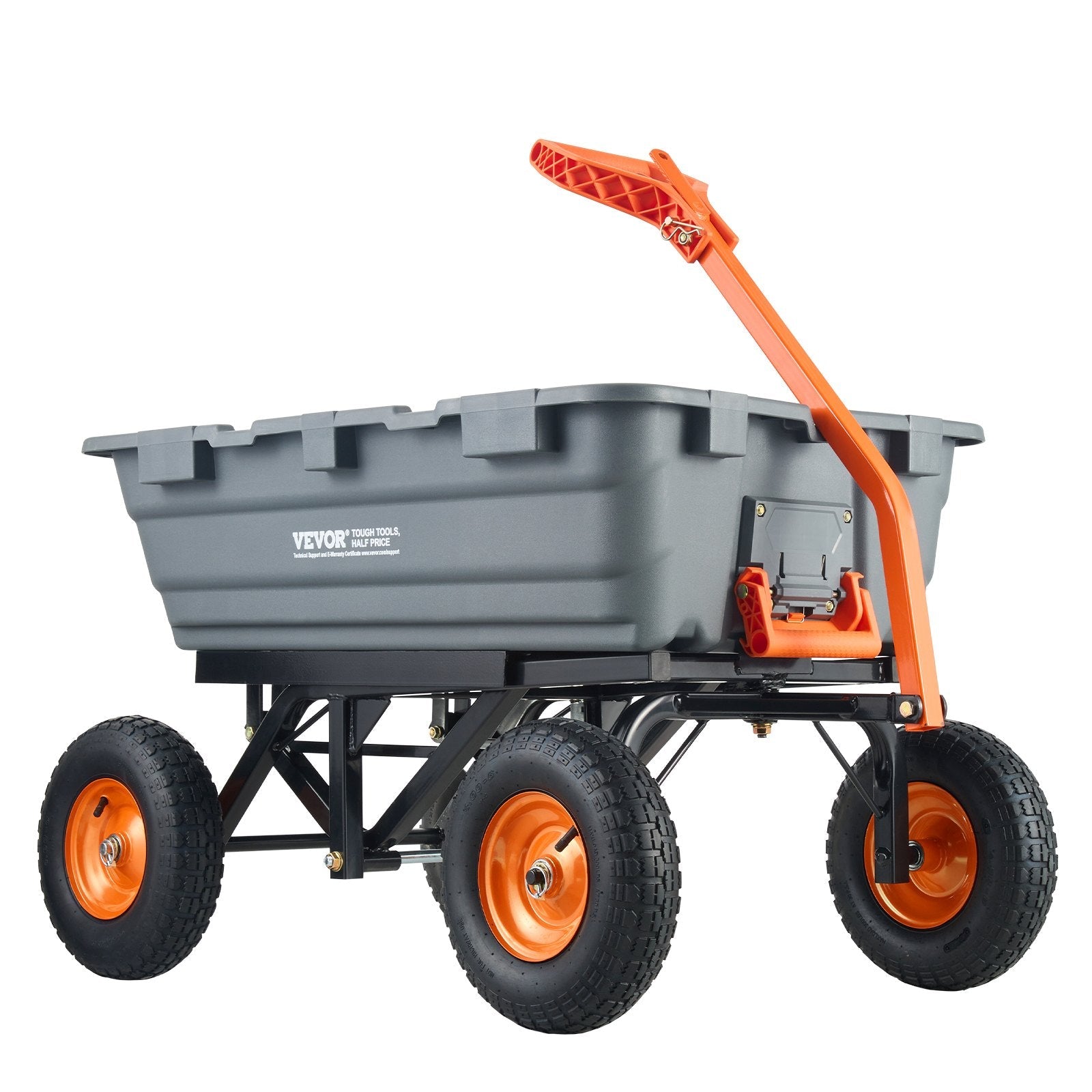 VEVOR Poli dārza izkraušanas rati, smagsvara dārza rati un piekabes, 680 kg kravnesība, 33 cm riepas