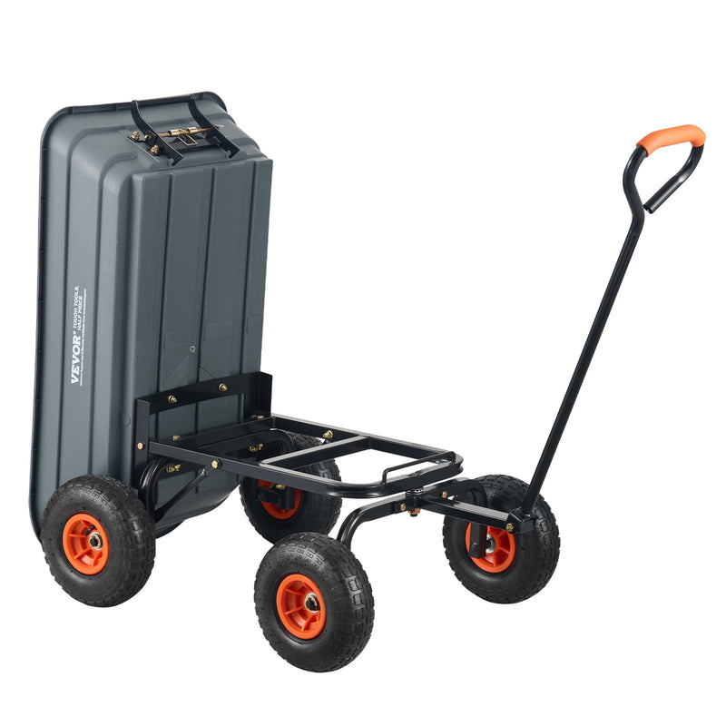 VEVOR Poli dārza izkraušanas ratiņi, smagsvara 600 kg kravnesība, 0,113 m³ ietilpība