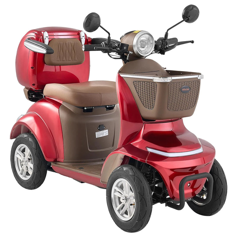VEVOR smagās klases 4 riteņu mobilitātes skrejritenis senioriem un pieaugušajiem, celtspēja līdz 227 kg, darbības rādiuss līdz 35 km, 3 ātrumu režīmi, 1000 W visurgājējs elektriskais mobilitātes skrejritenis/ratiņkrēsls ar līdz 20° kāpuma spēju