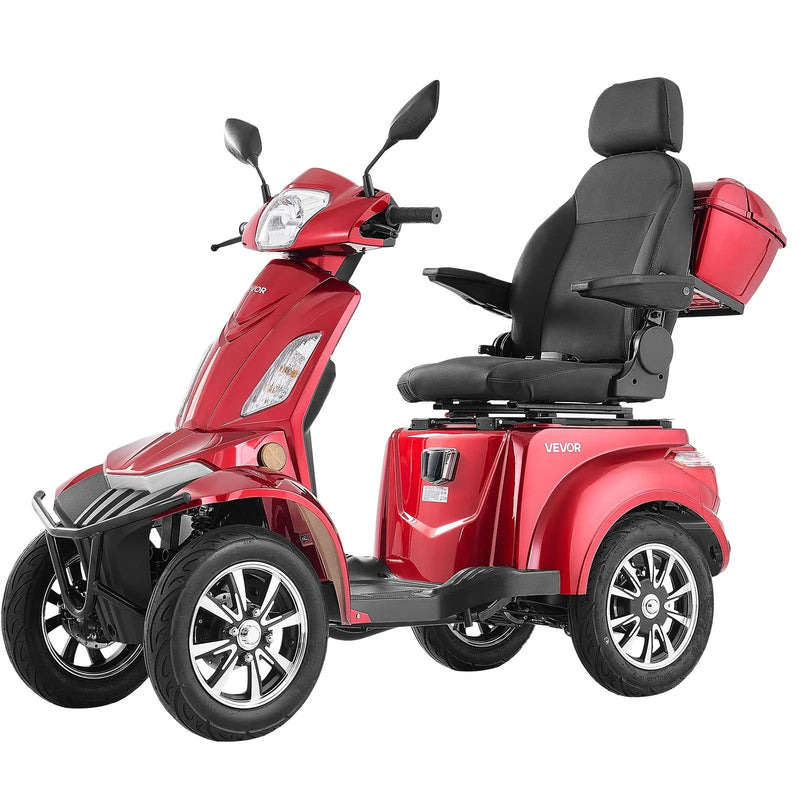 VEVOR smagās klases 4 riteņu mobilitātes skrejritenis senioriem un pieaugušajiem, kravnesība līdz 226,8 kg, nobraukums līdz 35 km, 3 ātrumu režīmi, 1000 W visurgājējs elektriskais mobilitātes skrejritenis/ratiņkrēsls ar kāpuma spēju līdz 20°