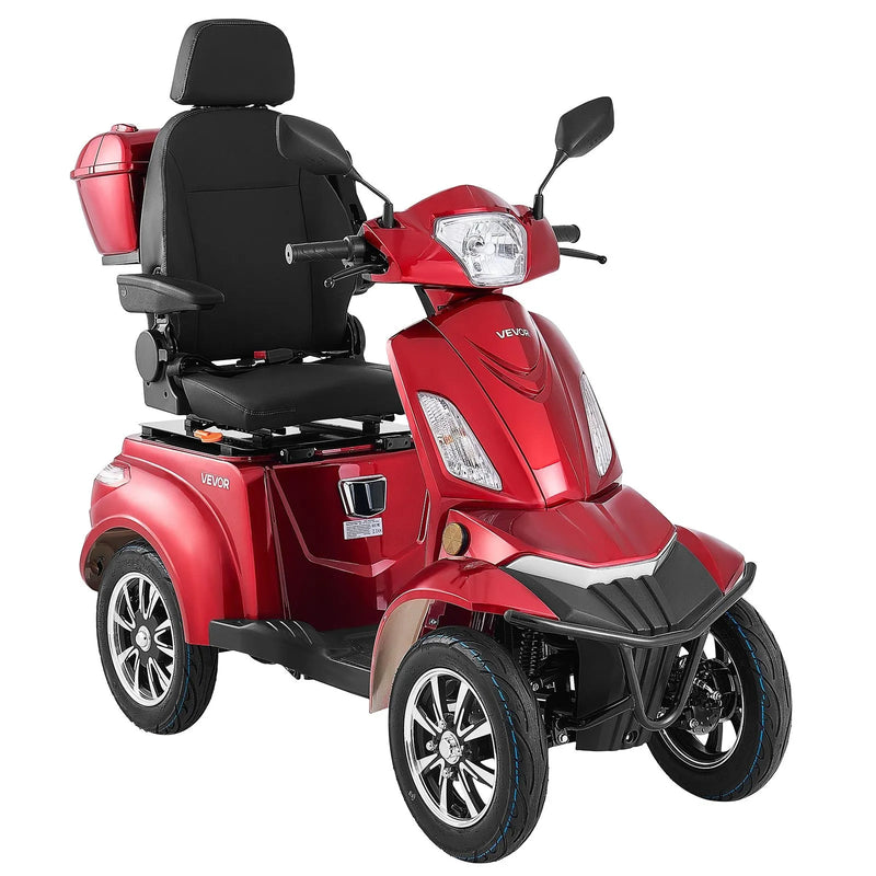 VEVOR smagās klases 4 riteņu mobilitātes skrejritenis senioriem un pieaugušajiem, kravnesība līdz 226,8 kg, nobraukums līdz 35 km, 3 ātrumu režīmi, 1000 W visurgājējs elektriskais mobilitātes skrejritenis/ratiņkrēsls ar kāpuma spēju līdz 20°
