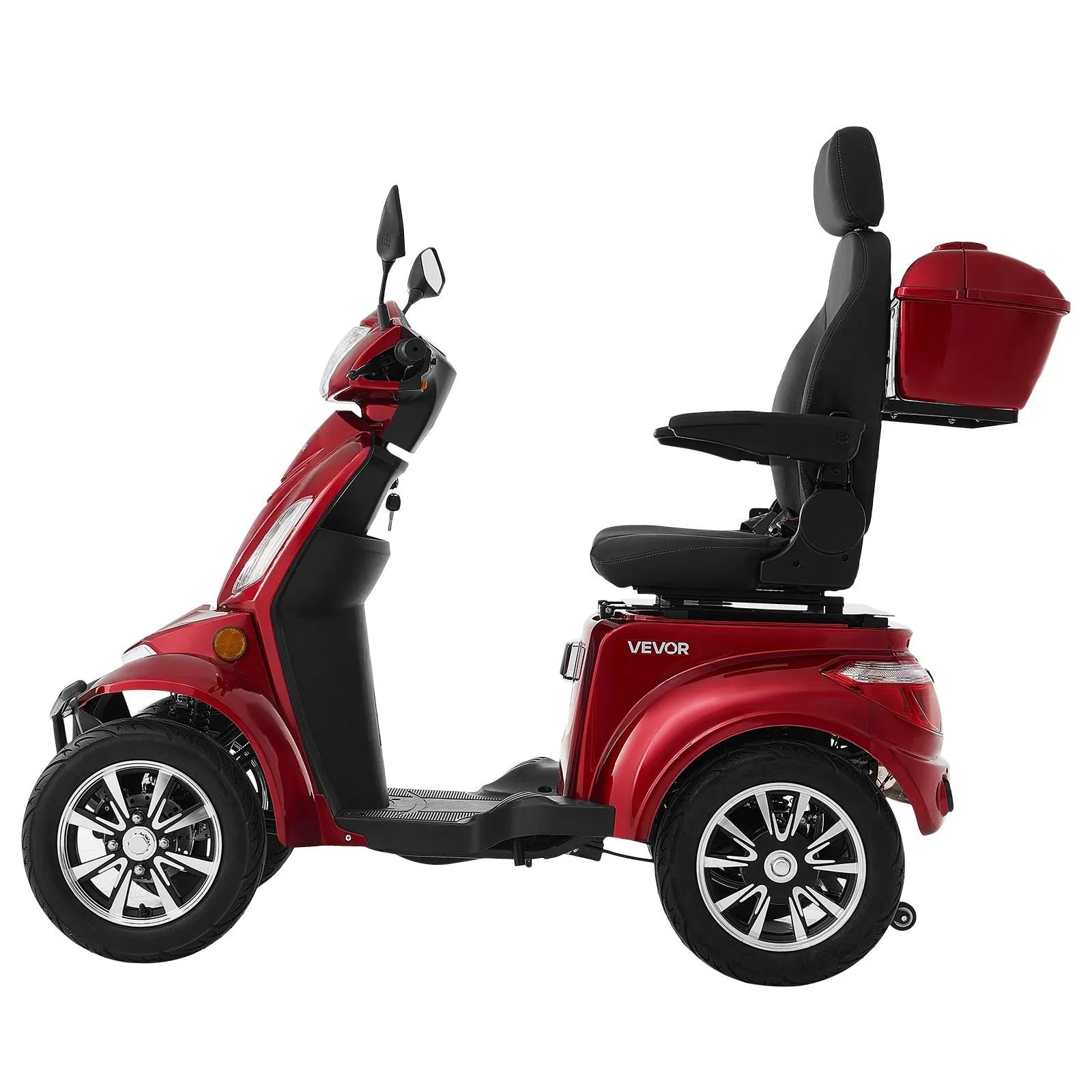 VEVOR smagās klases 4 riteņu mobilitātes skrejritenis senioriem un pieaugušajiem, kravnesība līdz 226,8 kg, nobraukums līdz 35 km, 3 ātrumu režīmi, 1000 W visurgājējs elektriskais mobilitātes skrejritenis/ratiņkrēsls ar kāpuma spēju līdz 20°