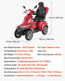 VEVOR smagās klases 4 riteņu mobilitātes skrejritenis senioriem un pieaugušajiem, kravnesība līdz 226,8 kg, nobraukums līdz 35 km, 3 ātrumu režīmi, 1000 W visurgājējs elektriskais mobilitātes skrejritenis/ratiņkrēsls ar kāpuma spēju līdz 20°