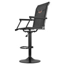 Jahitool, 360° vaikselt pöörlev, kerge varitsustool polsterdatud käetugedega, reguleeritav kõrgus, tugev terasraam, 136 kg kandevõime, sobib kalapüügiks ja telkimiseks.