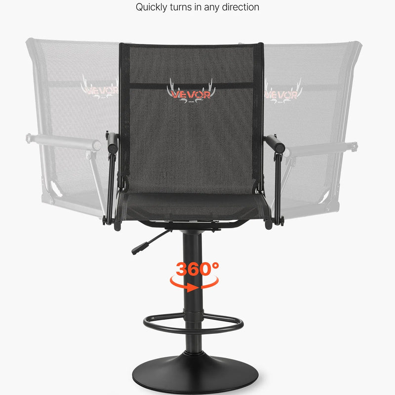 Jahitool, 360° vaikselt pöörlev, kerge varitsustool polsterdatud käetugedega, reguleeritav kõrgus, tugev terasraam, 136 kg kandevõime, sobib kalapüügiks ja telkimiseks.