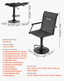 Jahitool, 360° vaikselt pöörlev, kerge varitsustool polsterdatud käetugedega, reguleeritav kõrgus, tugev terasraam, 136 kg kandevõime, sobib kalapüügiks ja telkimiseks.