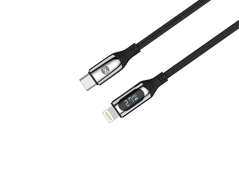 Forever LCD kabelis USB-C - Lightning 1,0 m 27W melns