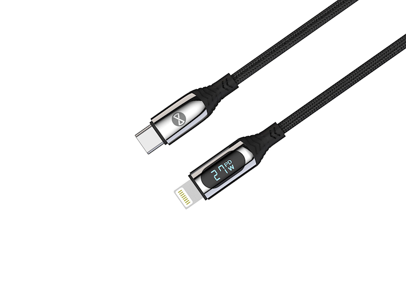 Forever LCD кабель USB-C - Lightning 1.0 м 27 Вт черный