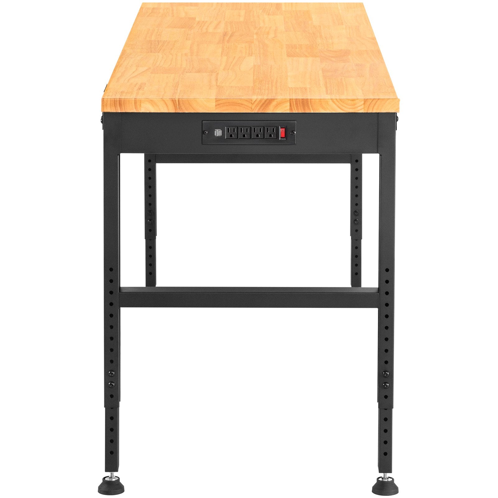 VEVOR augstuma regulējams darbagalds ar rozetēm, 155 x 51 cm