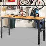 VEVOR augstuma regulējams darbagalds ar rozetēm, 155 x 51 cm