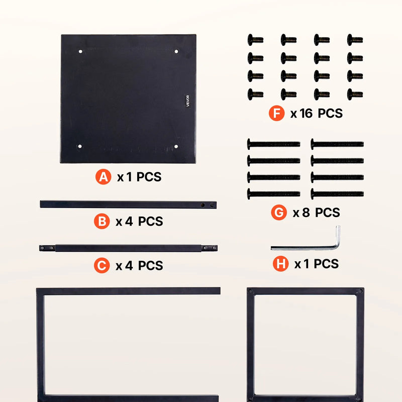 VEVOR iekštelpu malkas statīvs, 33 × 32 × 112 cm malkas turētājs, līdz 45 kg kravnesība, augsts glabāšanas statīvs, pulverkrāsota tērauda konstrukcija, izturīgs statīvs kamīnam