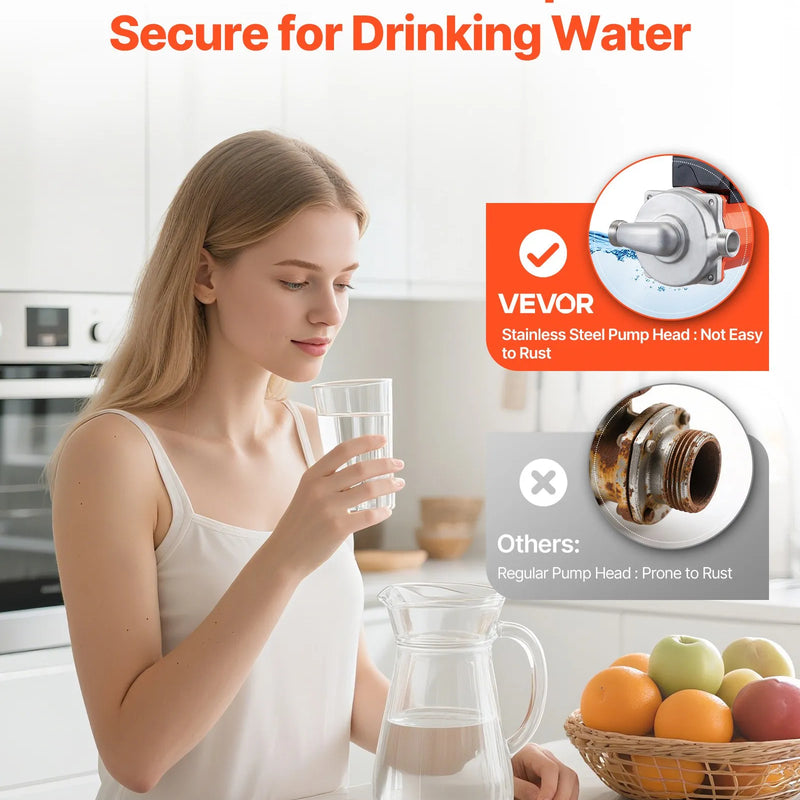 VEVOR karstā ūdens recirkulācijas sūknis, 38 l/min, tūlītējas cirkulācijas sistēma, 3 ātrumu regulēšana, 100 W, AC 220–240 V, G3/4 līdz G1/2 adapteris, nerūsējošā tērauda sūkņa galva, ūdens sildītāju sistēmām